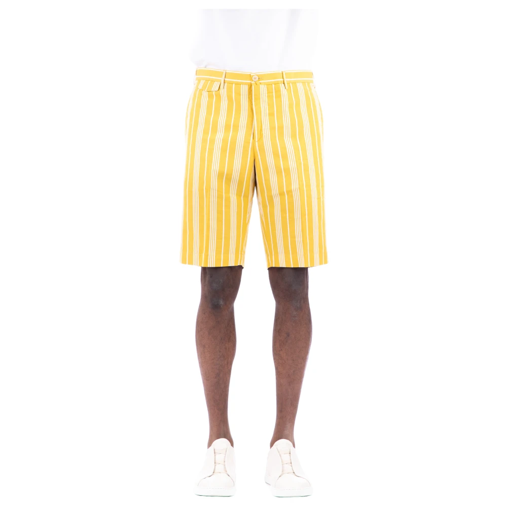PT Torino Gele Katoenen Bermuda Shorts Yellow Heren