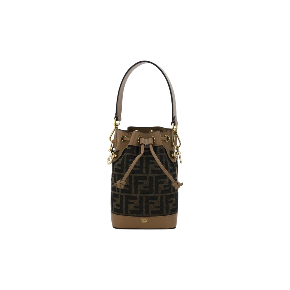 Fendi Vrouw Bruin Tassen Dames, One Size, Leer, Mon Tresor Mini Bucket Bag
