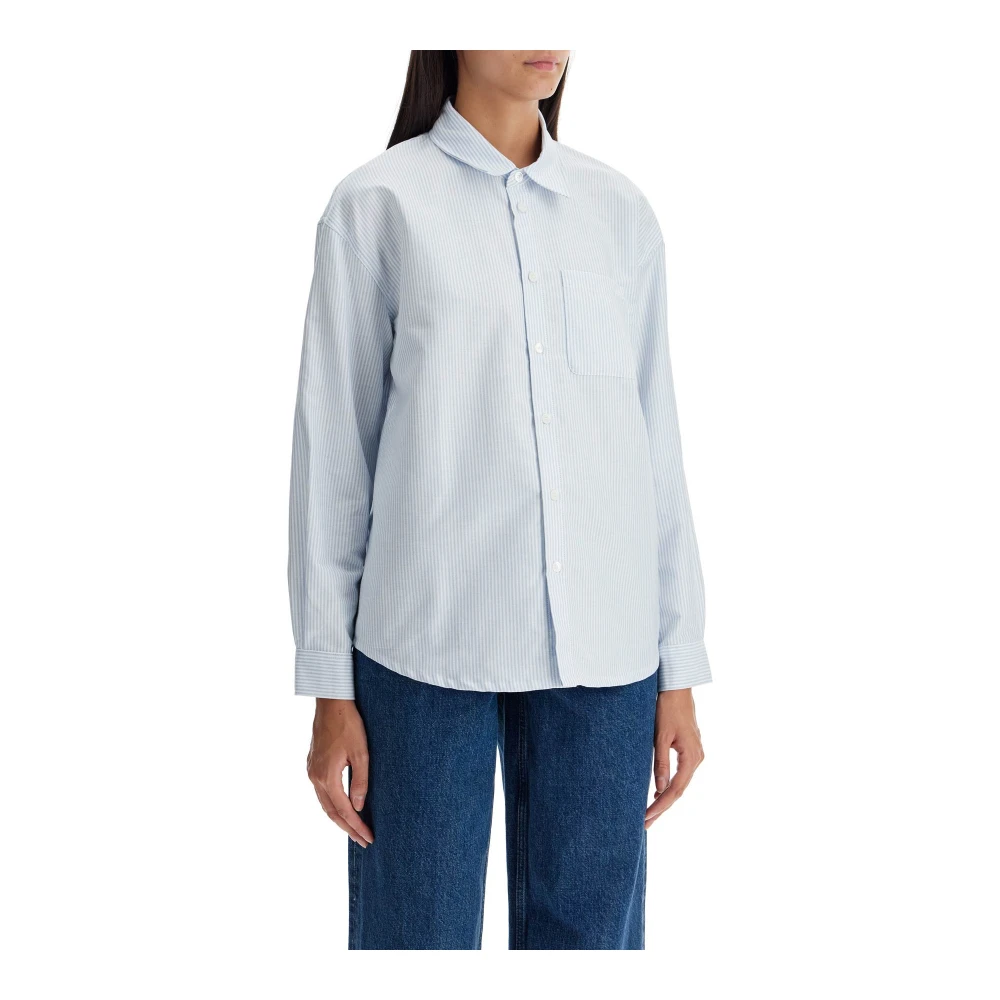 A.p.c. Gestreepte Boyfriend Shirt White Dames