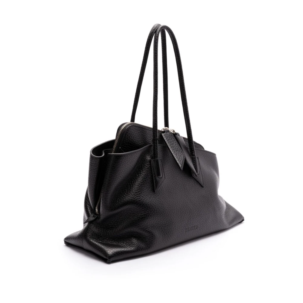 The Attico Zwarte Tweewegrits Top Handvat Tas Black Dames