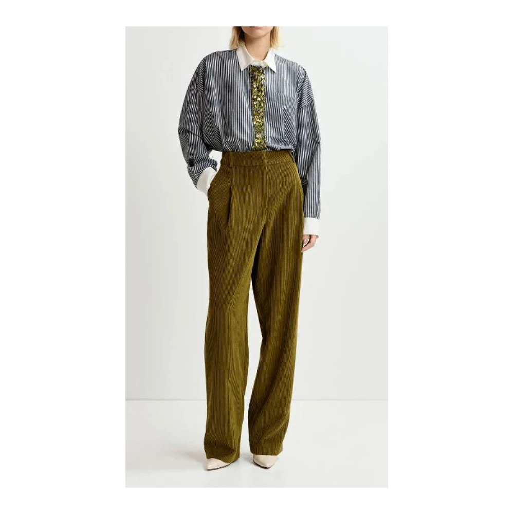 Essentiel Antwerp Gail Katoenen Popeline Overhemd met Pailletten en Parels Gray Dames