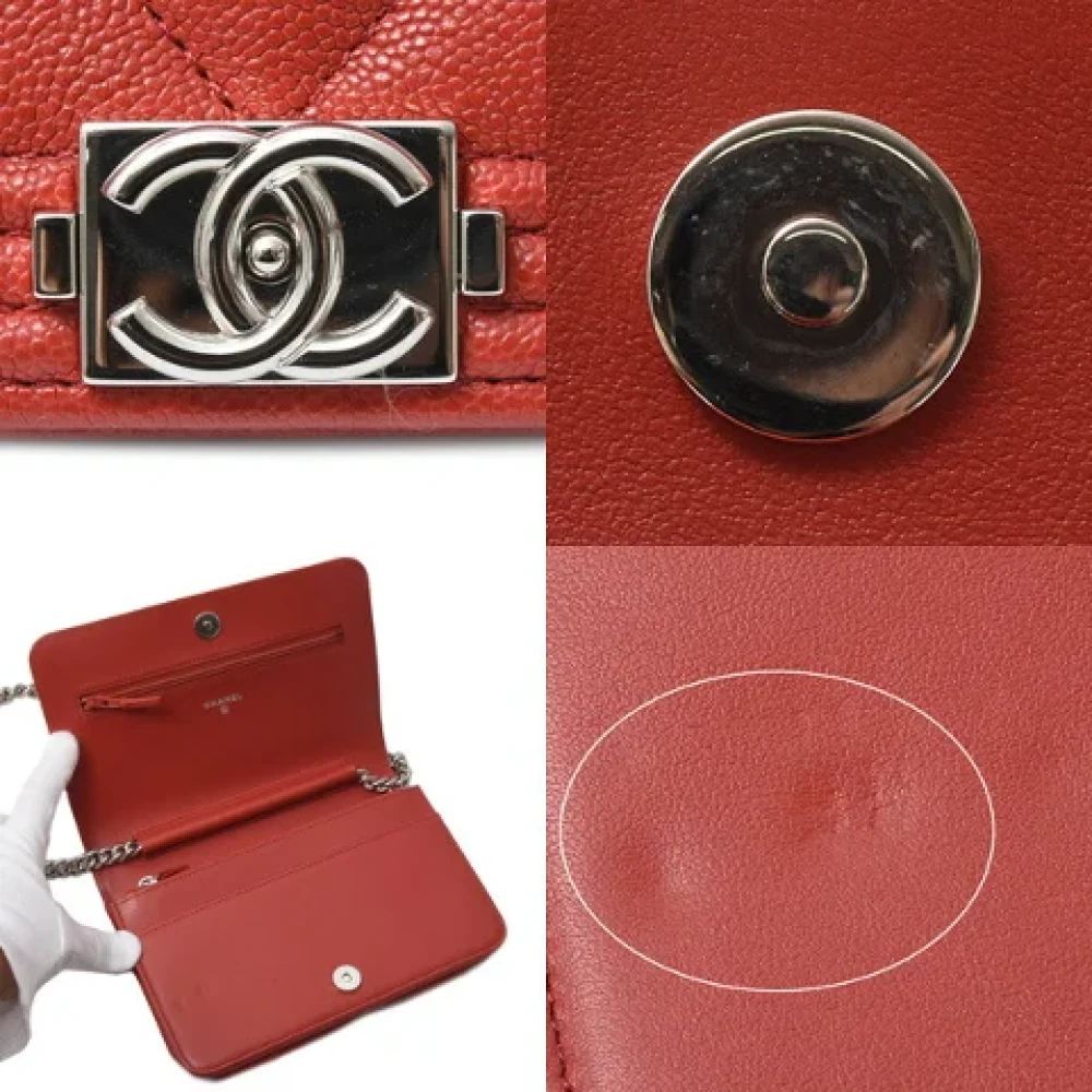Chanel Vintage Pre-owned Leather wallets Red Dames