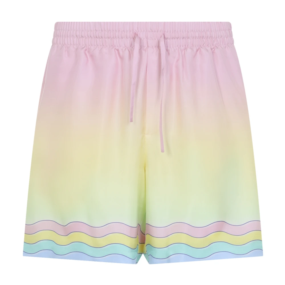 Casablanca Men's Multicolor Beachwear, L, Silk Bermuda Shorts