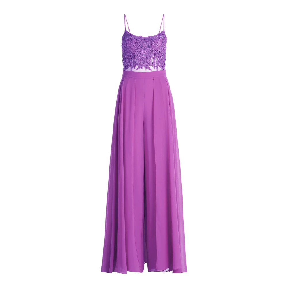 Vera Mont Elegant Geborduurde Jumpsuit Purple Dames