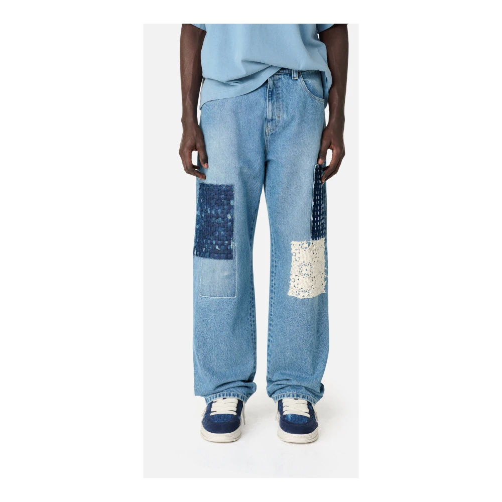 Axel Arigato Patchwork Relaxed Jeans Blue Heren