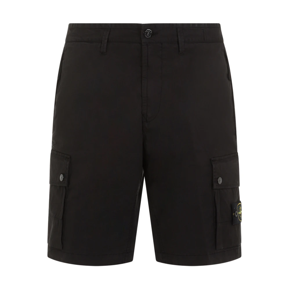 Stone Island Zwarte Bermuda Shorts voor Mannen Black Heren