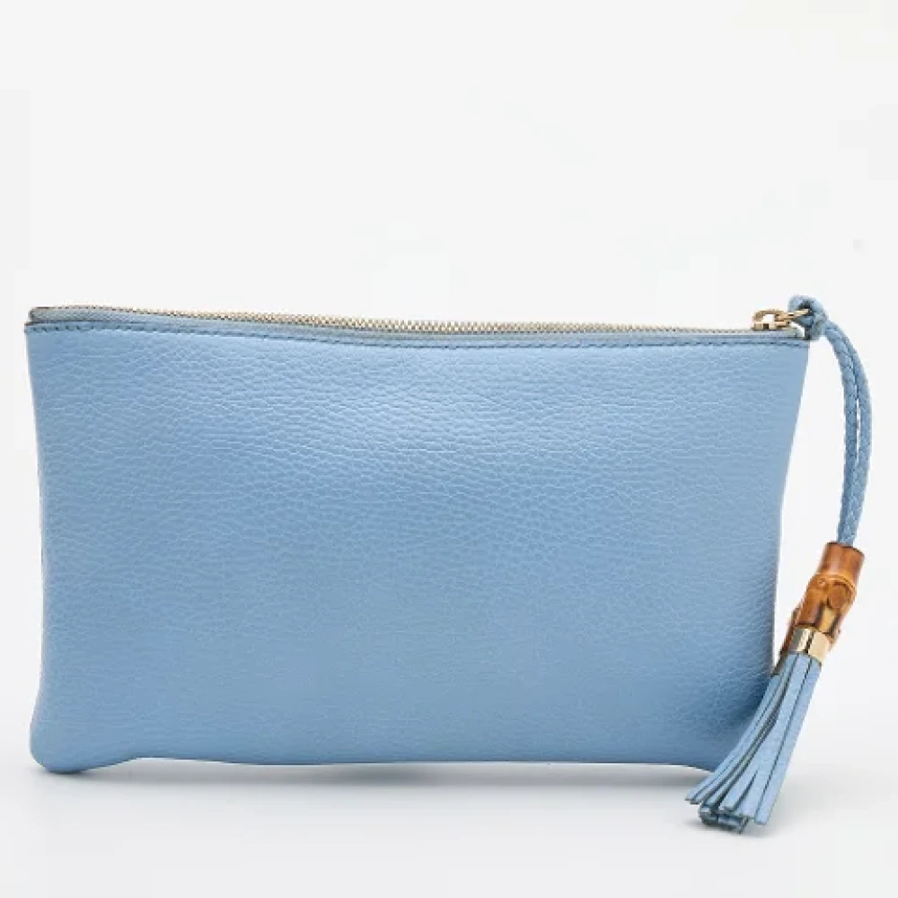 Gucci Vintage Pre-owned Leather clutches Blue Dames