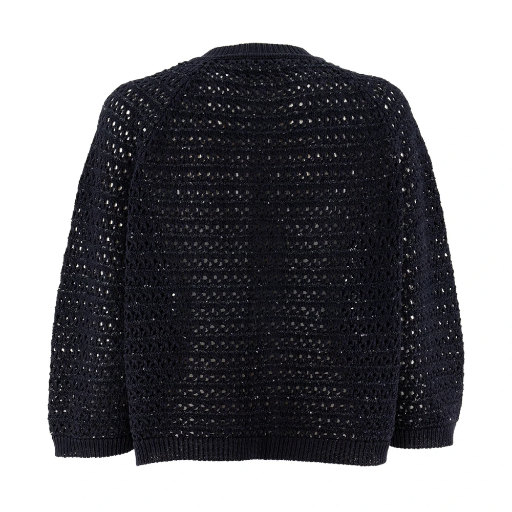 Fabiana Filippi Gebreide Luminous Knoop Cardigan Blue Dames