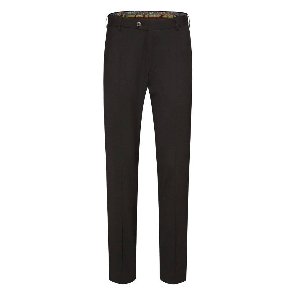 Meyer Stretch Wol Oslo Broek Black Heren
