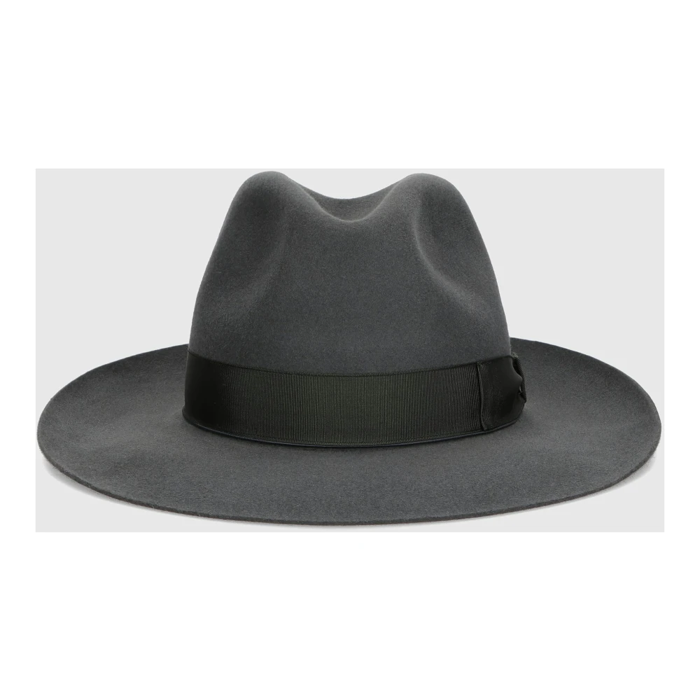 Borsalino Vilt Breedgerande Hoed Gray Heren
