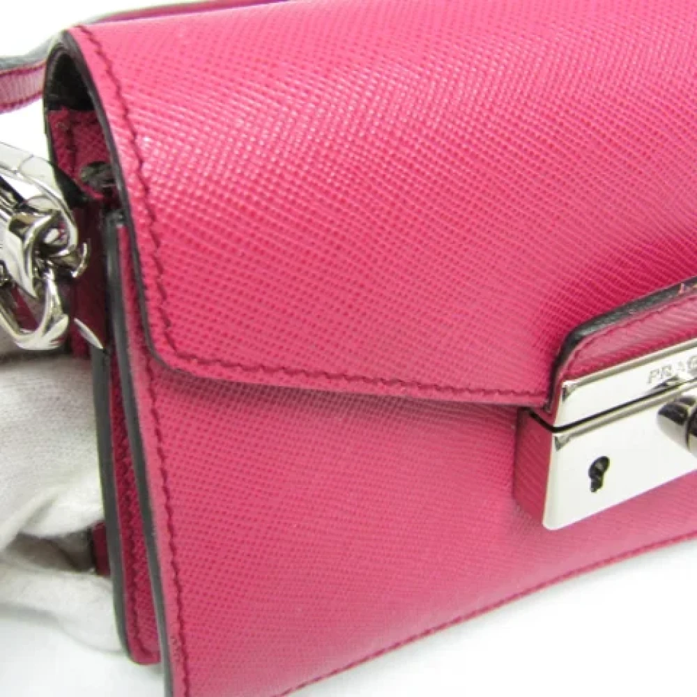 Prada Vintage Pre-owned Leather shoulder-bags Pink Dames