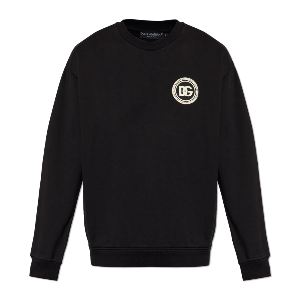 Dolce & Gabbana Men's Black Logo Patch Sweatshirt