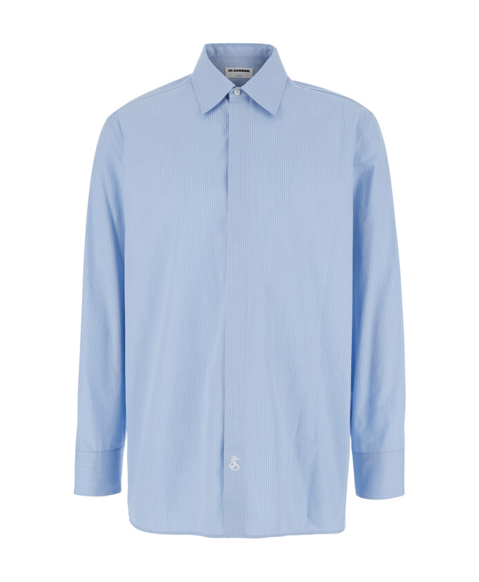 chemise-en-coton-bleu-a-rayures-avec-col-pointu