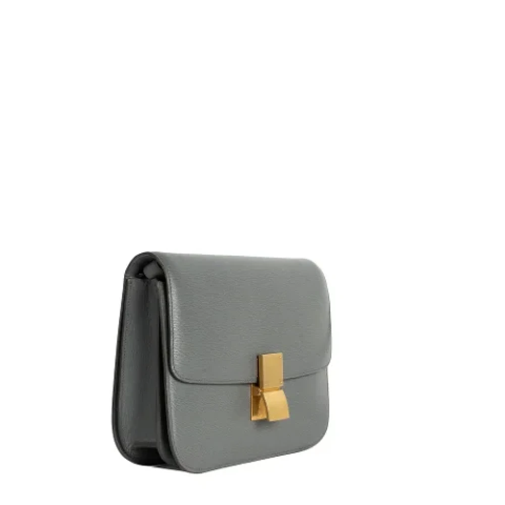 Celine Vintage Pre-owned Leather celine-bags Gray Dames