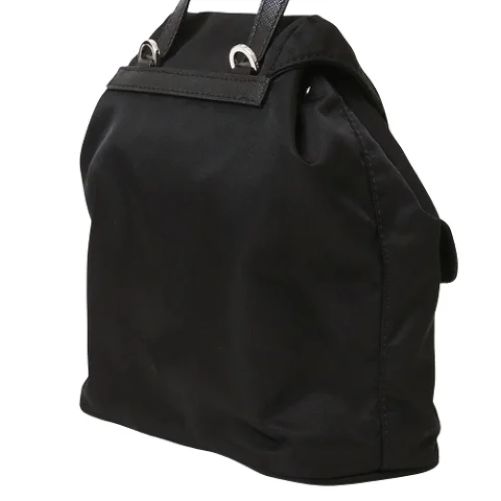 Prada Vintage Pre-owned Fabric backpacks Black Dames