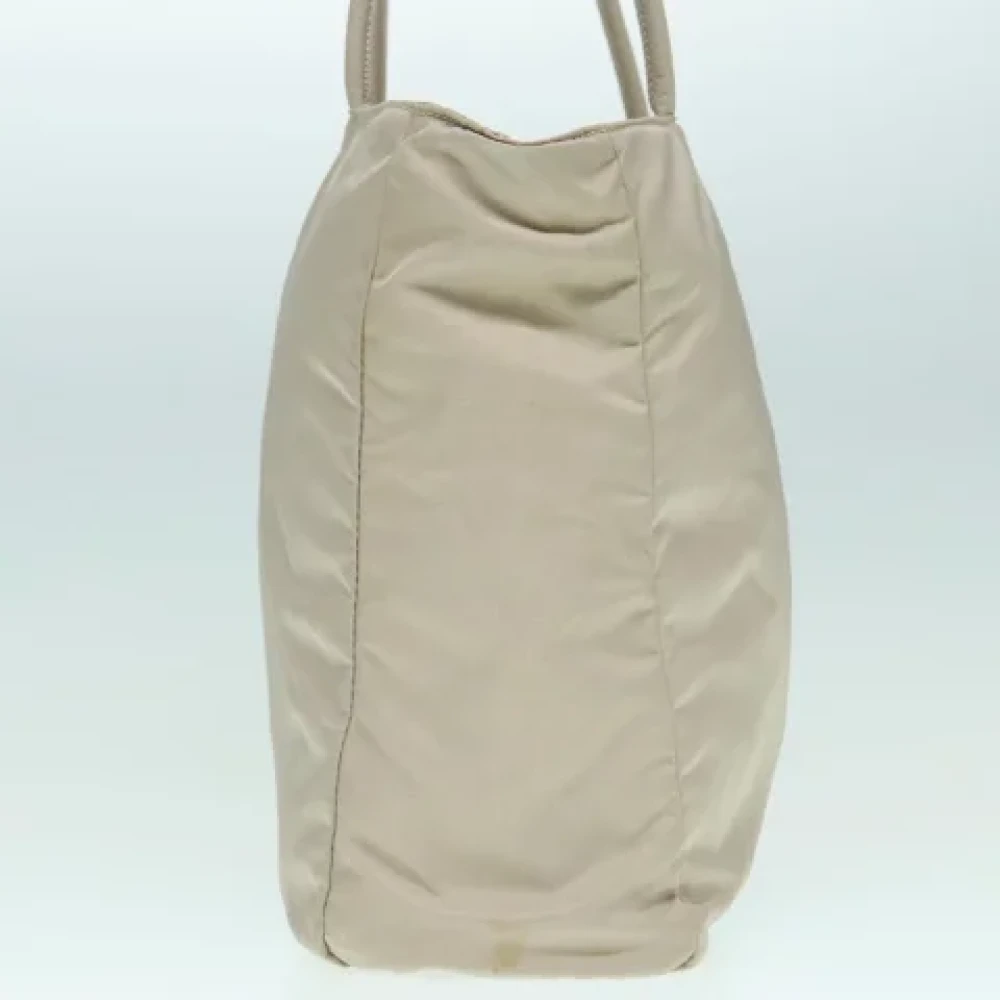Prada Vintage Pre-owned Nylon prada-bags Beige Dames