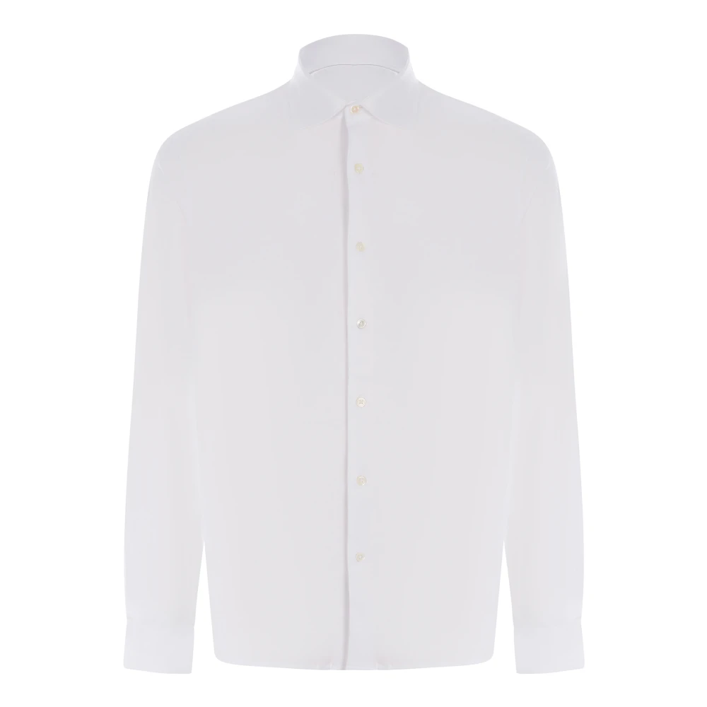 Filippo De Laurentiis Klassieke Witte Katoenen Jersey Overhemd White Heren