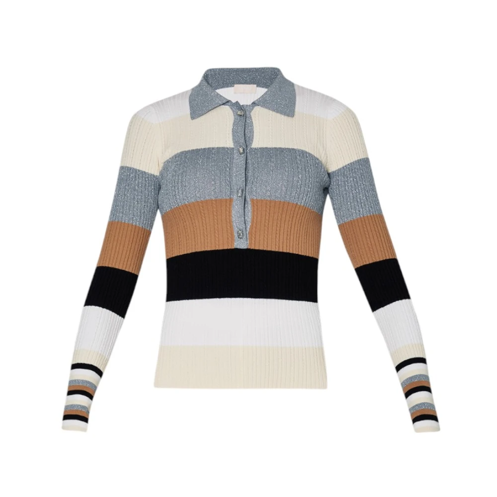 Liu Jo Grijze trui met Lurex detail Multicolor Dames