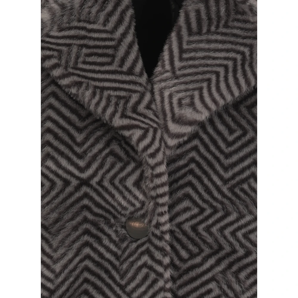 RRD Geometrisch Patroon Nep Bont Vest Gray Dames