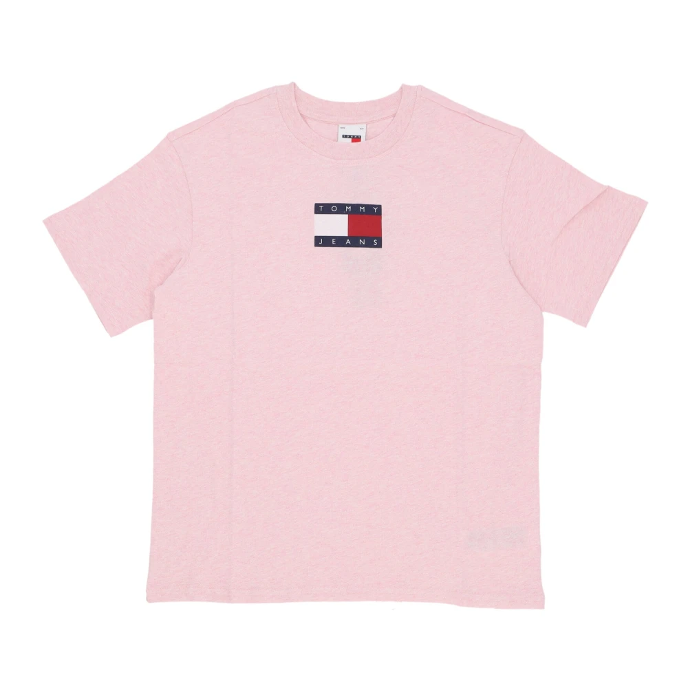 Tommy Hilfiger Relaxed Melange Flag Tee in Roze Pink Dames