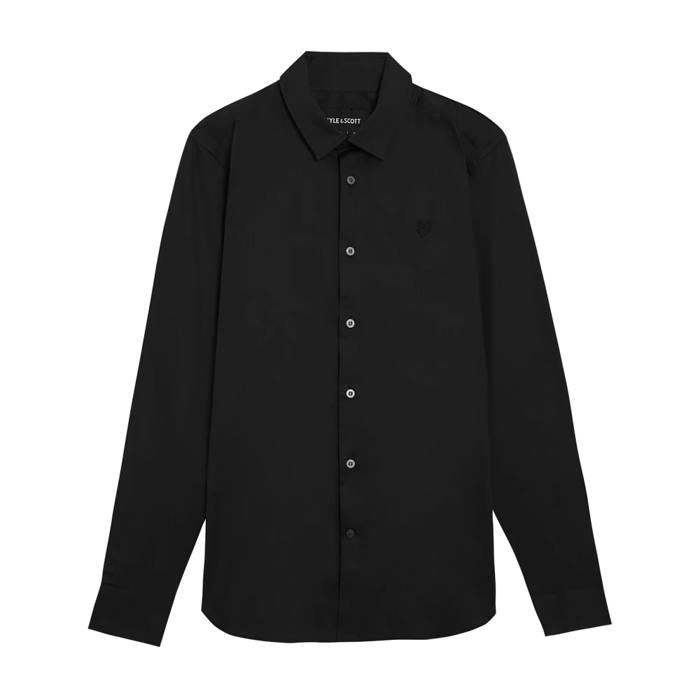 Lyle & Scott Slim Fit Poplin Skjorta Black, Herr