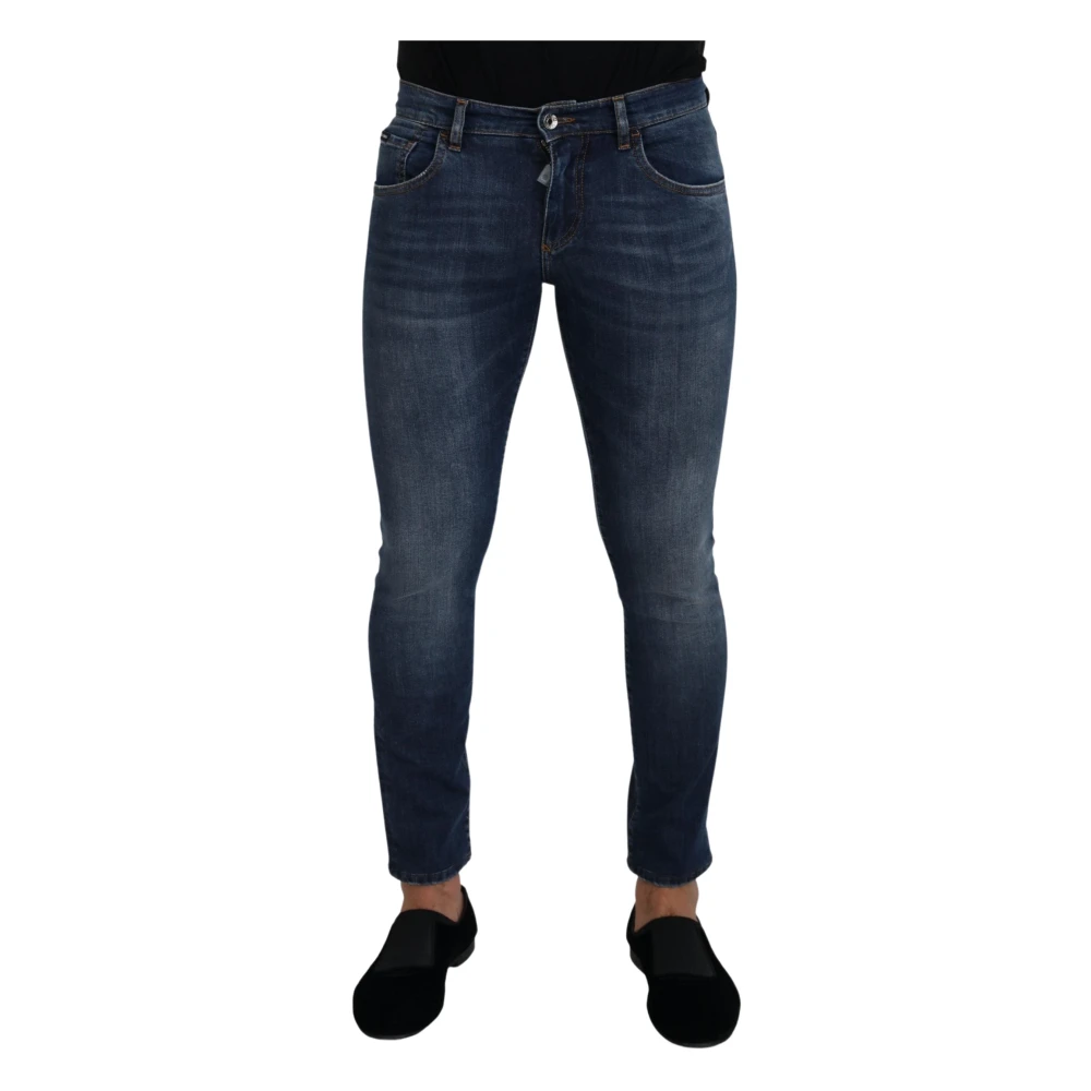 Dolce & Gabbana Blauwe Skinny Denim Jeans Blue Heren