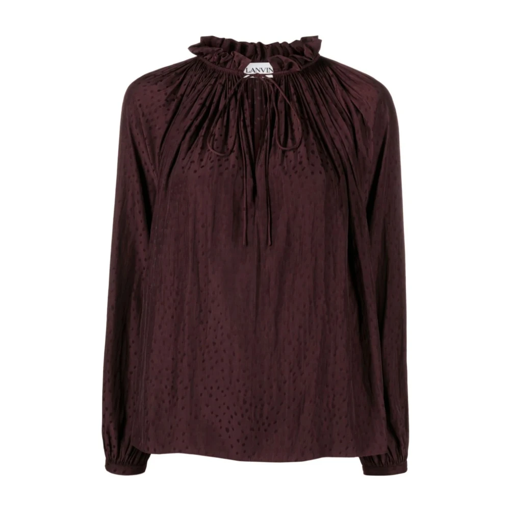 Lanvin Brown Blouses, Female, S, Flare Long Sleeve Blouse