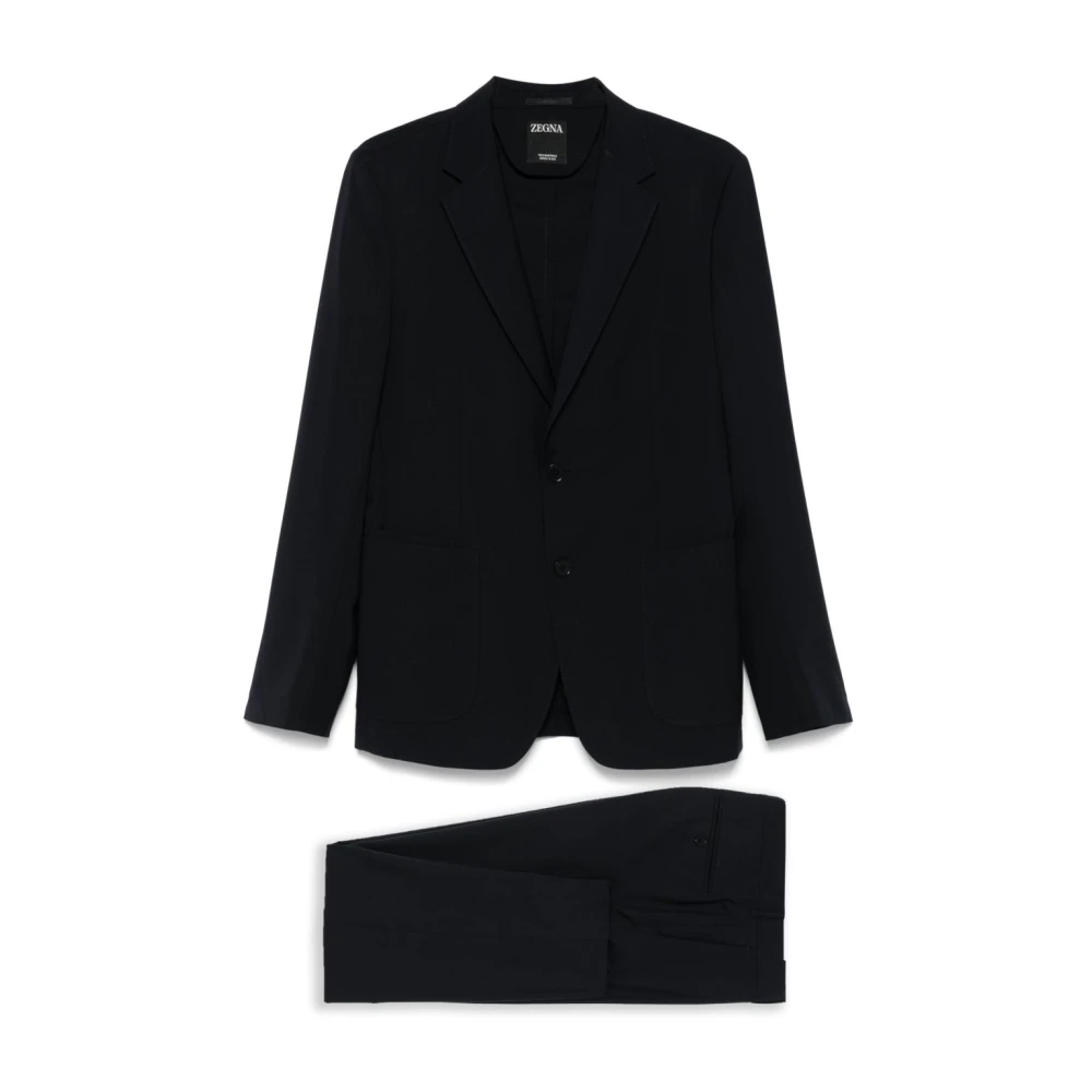 Ermenegildo Zegna Midnight Blue Front Button Jurk Black Heren