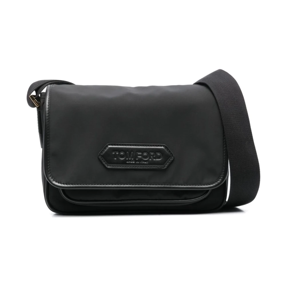 Tom Ford Zwarte Schoudertas met Overslag Black Heren