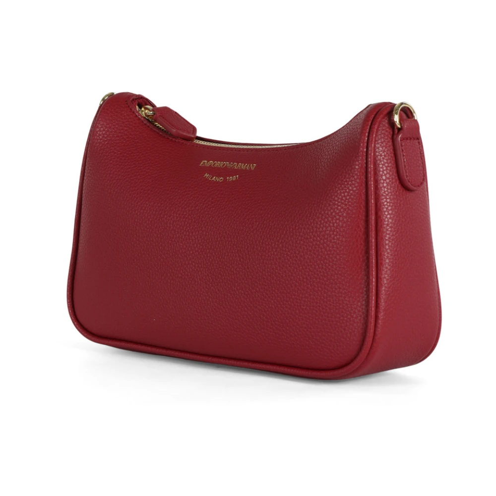 Emporio Armani Gestructureerde Schoudertas met Logoprint Red Dames