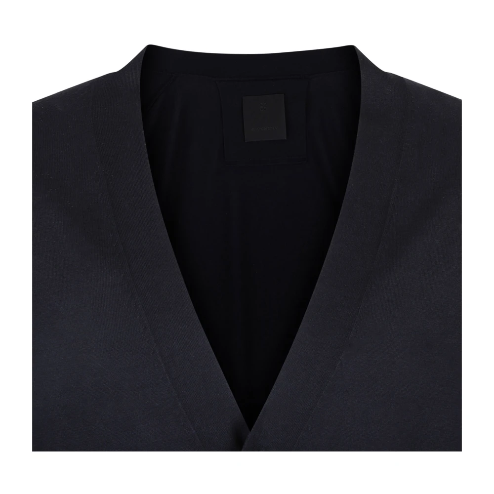 Givenchy Blauwe Sweater Cardigan Katoen Zijde V-Hals Blue Heren