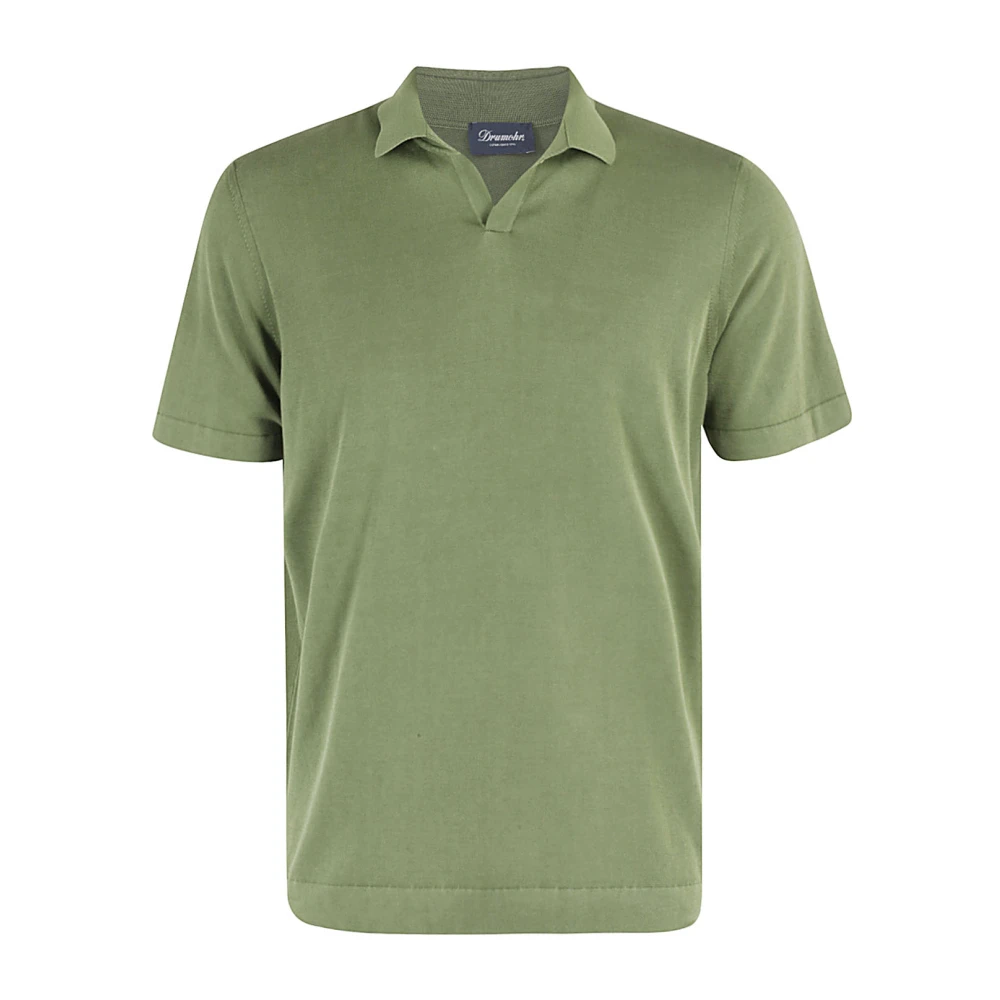 Drumohr Frosted Polo T-shirt Green Heren