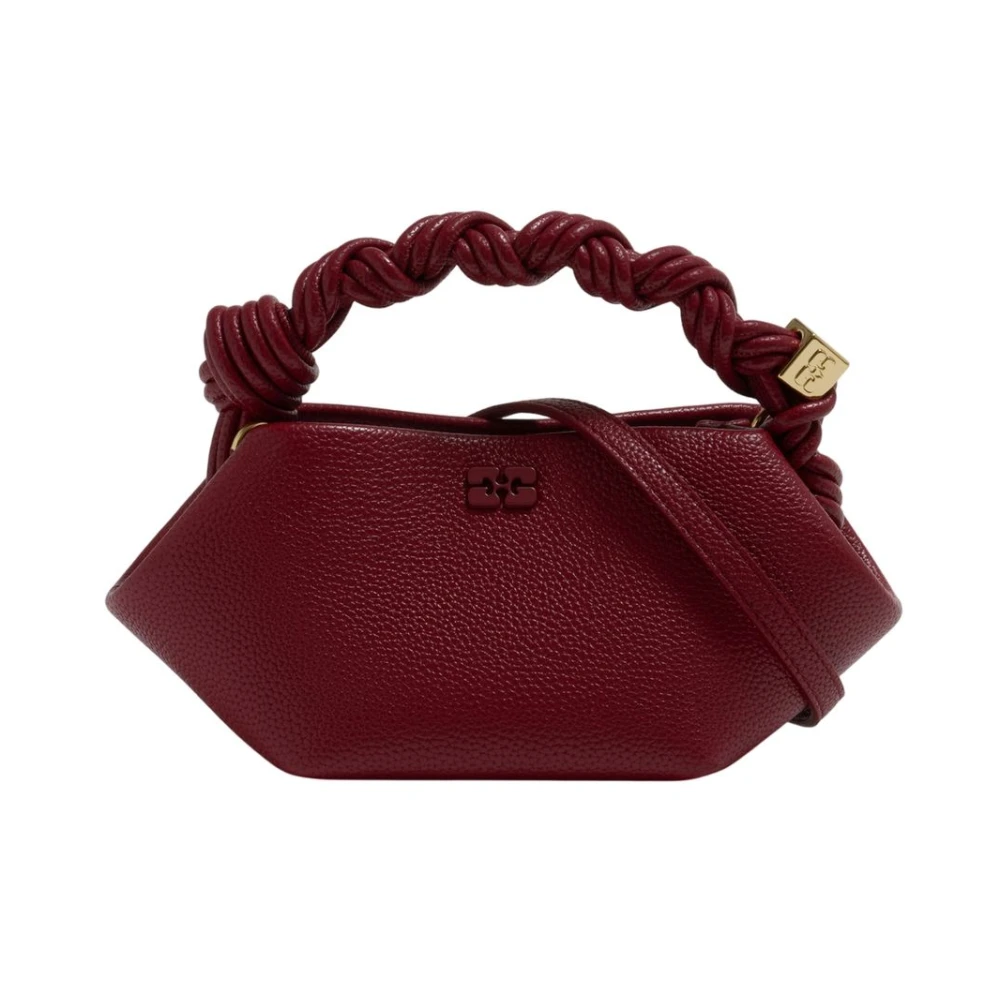 Ganni Women's Red Grained Mini Bou Bag
