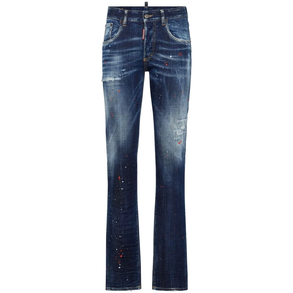 Dsquared2 Donkerblauwe Denim Straight Leg Jeans Blue Dames