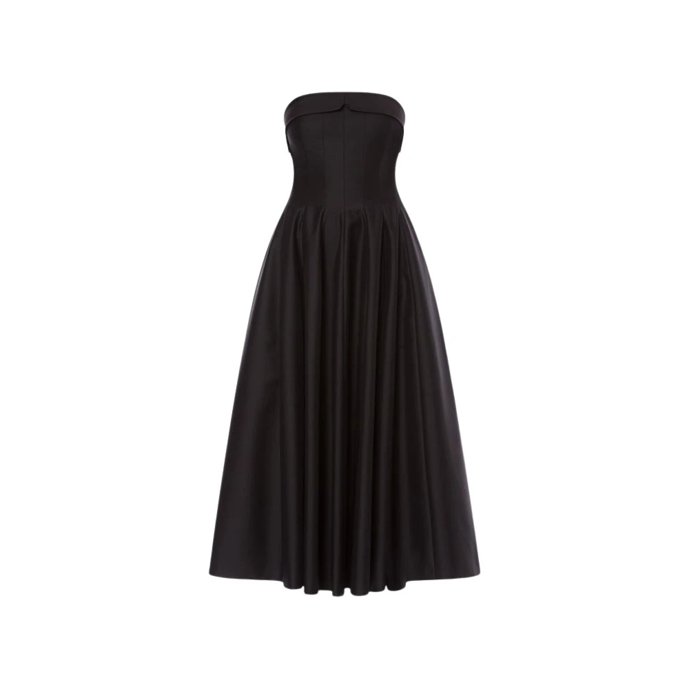 Alberta Ferretti Women's Black Party Dresses, S, Dress In Wool And Silk