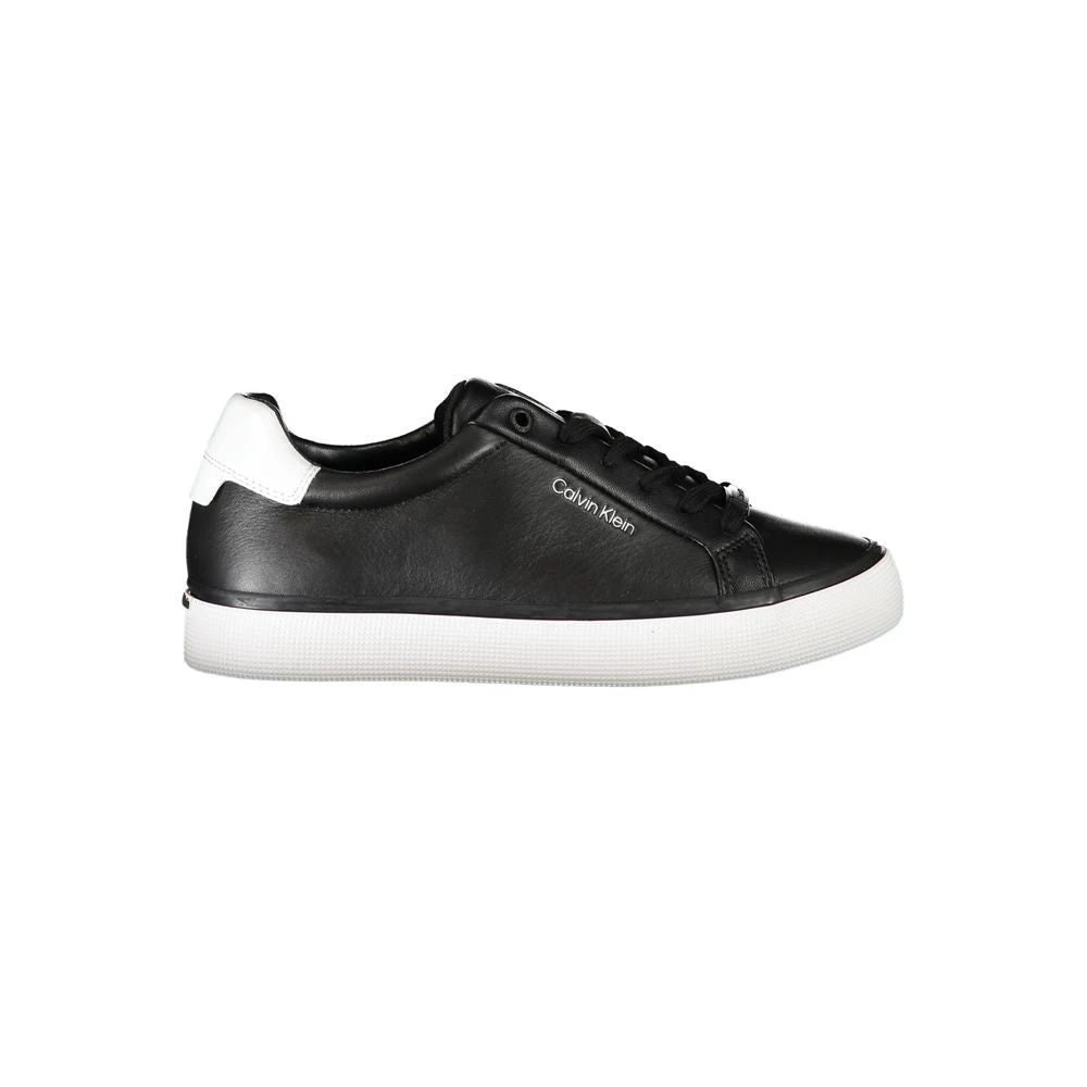 Calvin Klein Women's Black Chic Laced Sports Sneakers With Contrast Details