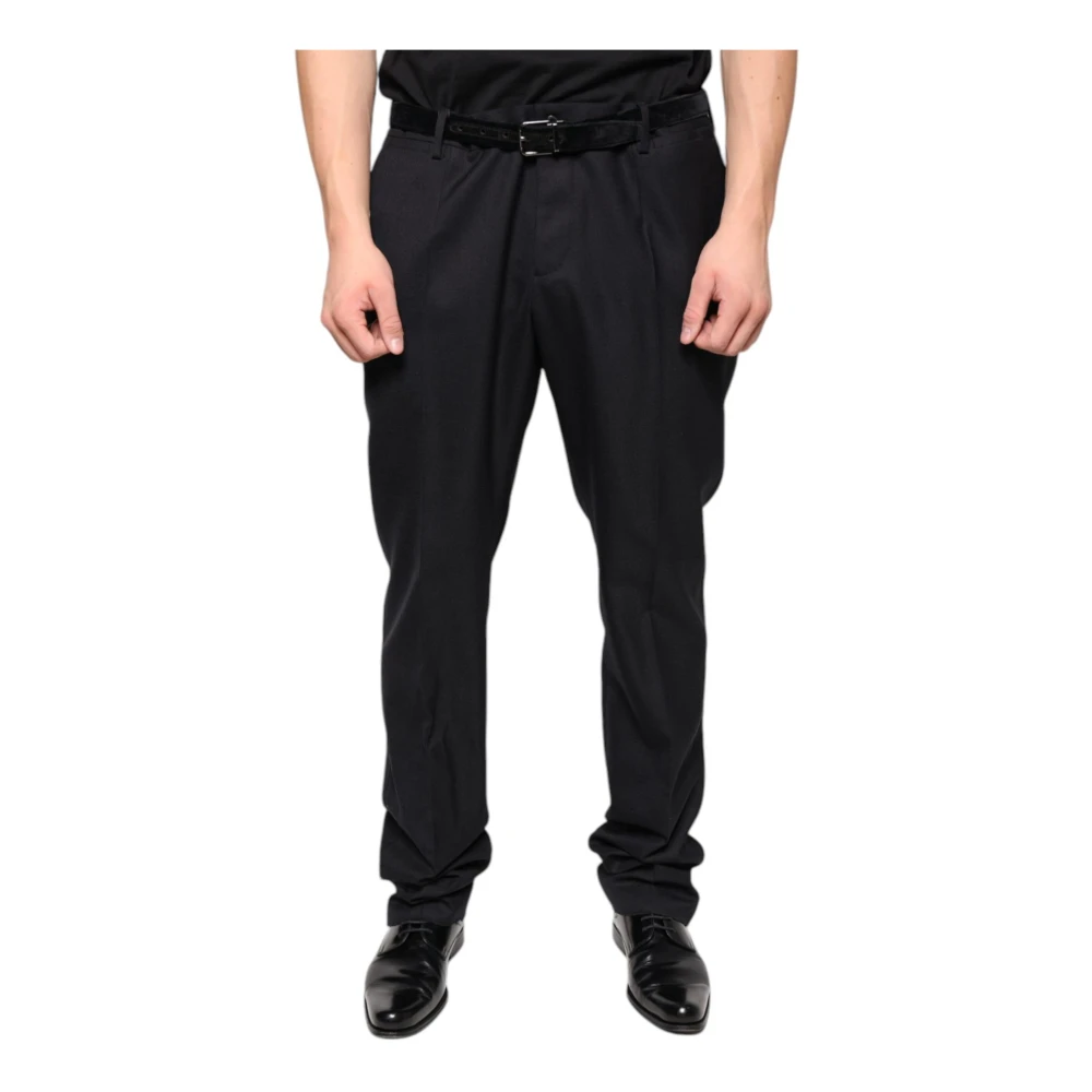 Dolce & Gabbana Men's Black Wool Skinny Dress Pants