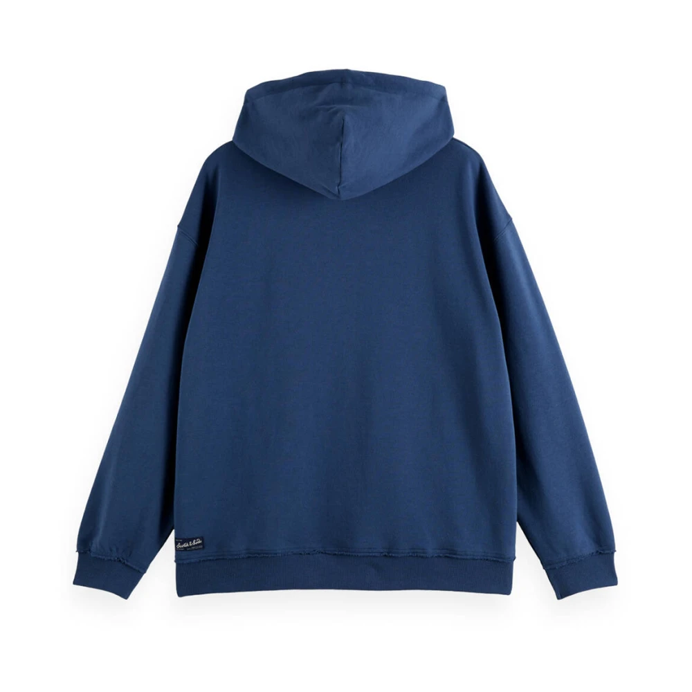 Scotch & Soda Applique Hoodie Sweatshirt Blue Heren