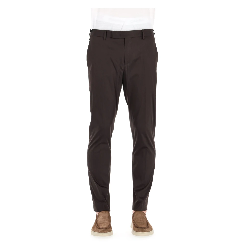 Pt Torino Men's Brown Dieci Trousers - Slim-Fit Trousers - L - Trousers
