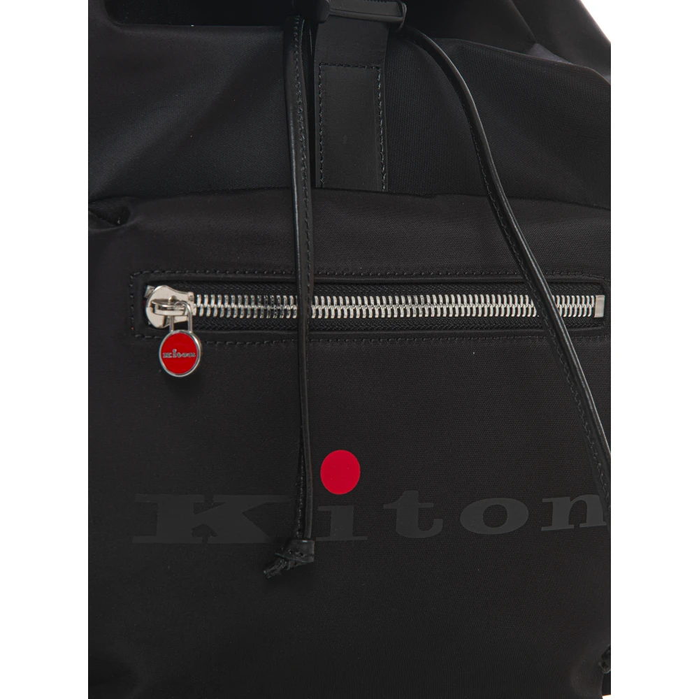 Kiton Logo Rugzak met Haaksluiting Black Heren