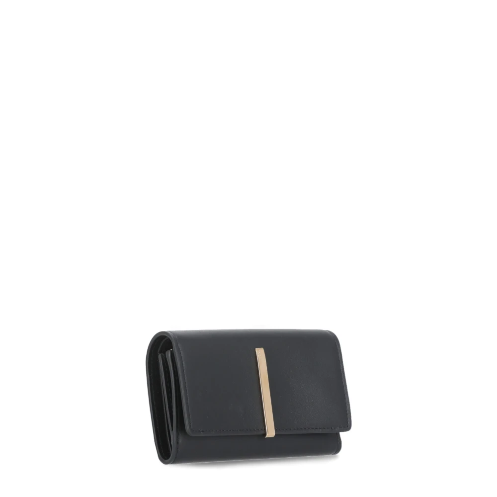 TOD'S Zwarte Leren Portemonnee met Kaartsleuven Black Dames