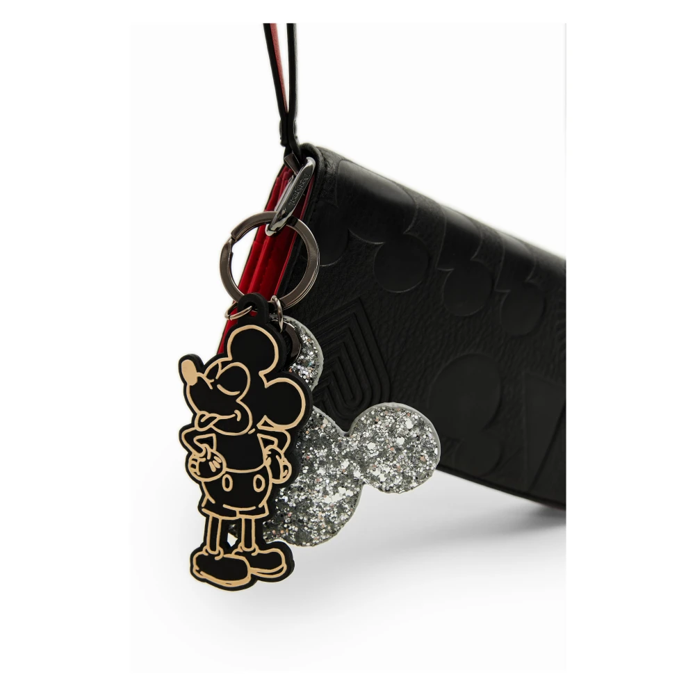 Desigual Zwarte Rechthoekige Portemonnee met Mickey Mouse Design Black Dames