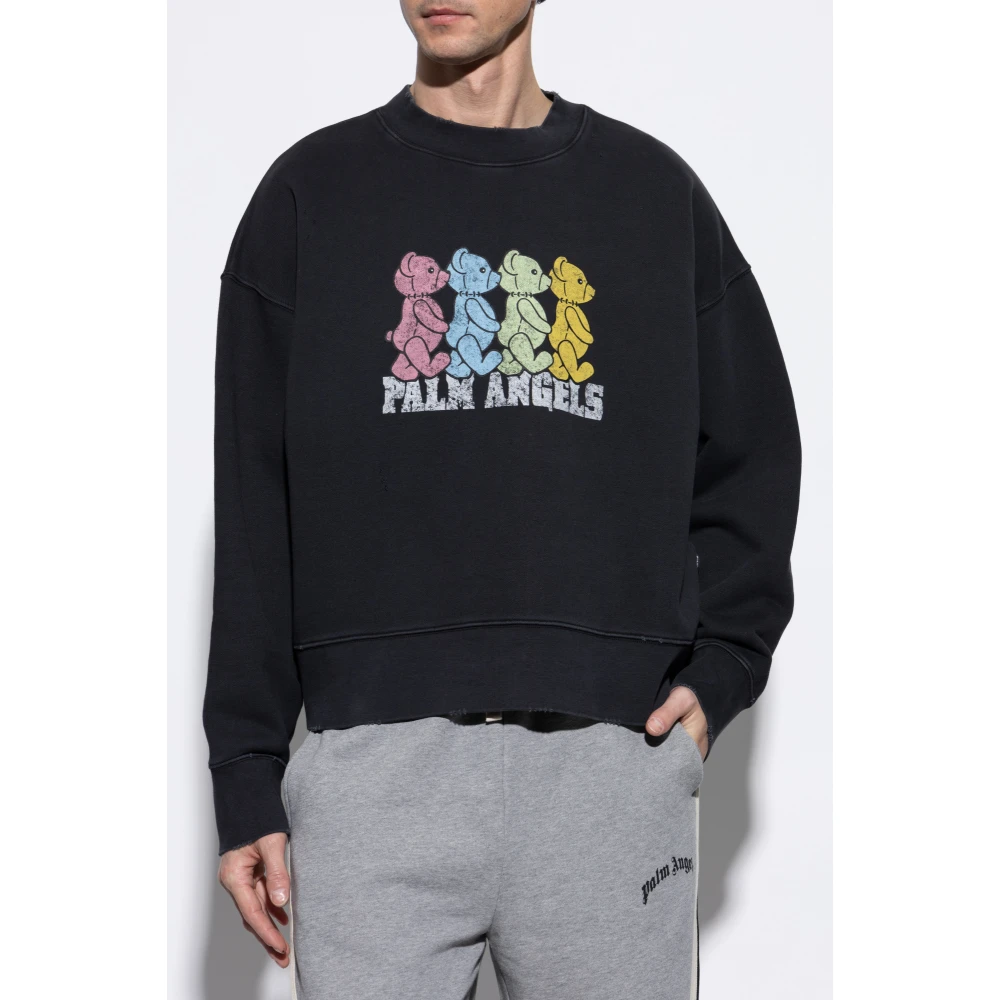 Palm Angels Sweatshirt met logo Black Heren