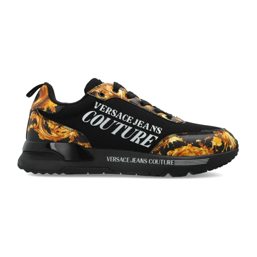 Versace Jeans Couture Barocco Print Sneakers Heren Schoenen Zwart