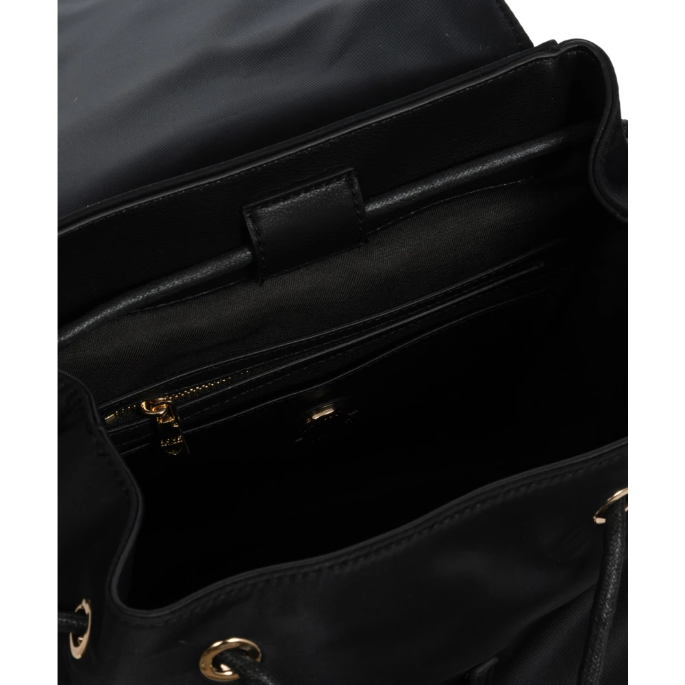 Love Moschino Stijlvolle Trekkoord Rugzak met Logo Black Dames