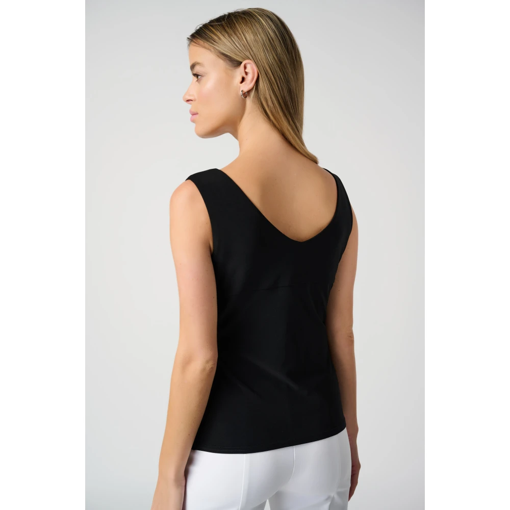 Joseph Ribkoff Zwarte Mouwloze Singlet met V-Hals Black Dames