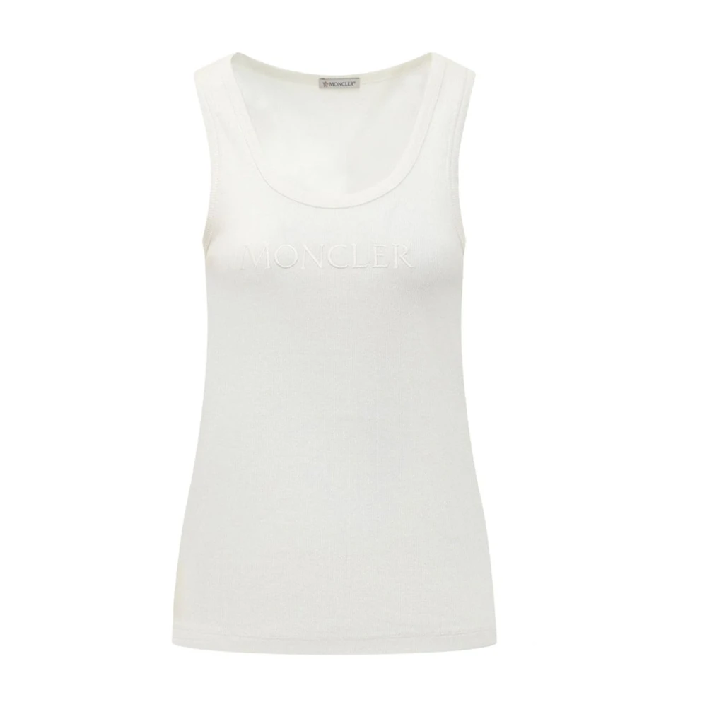 Moncler Witte Tanktop Mouwloos Ronde Hals White Dames