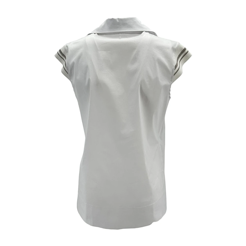 D.Exterior Witte Polo Shirt met Lurex Details White Dames