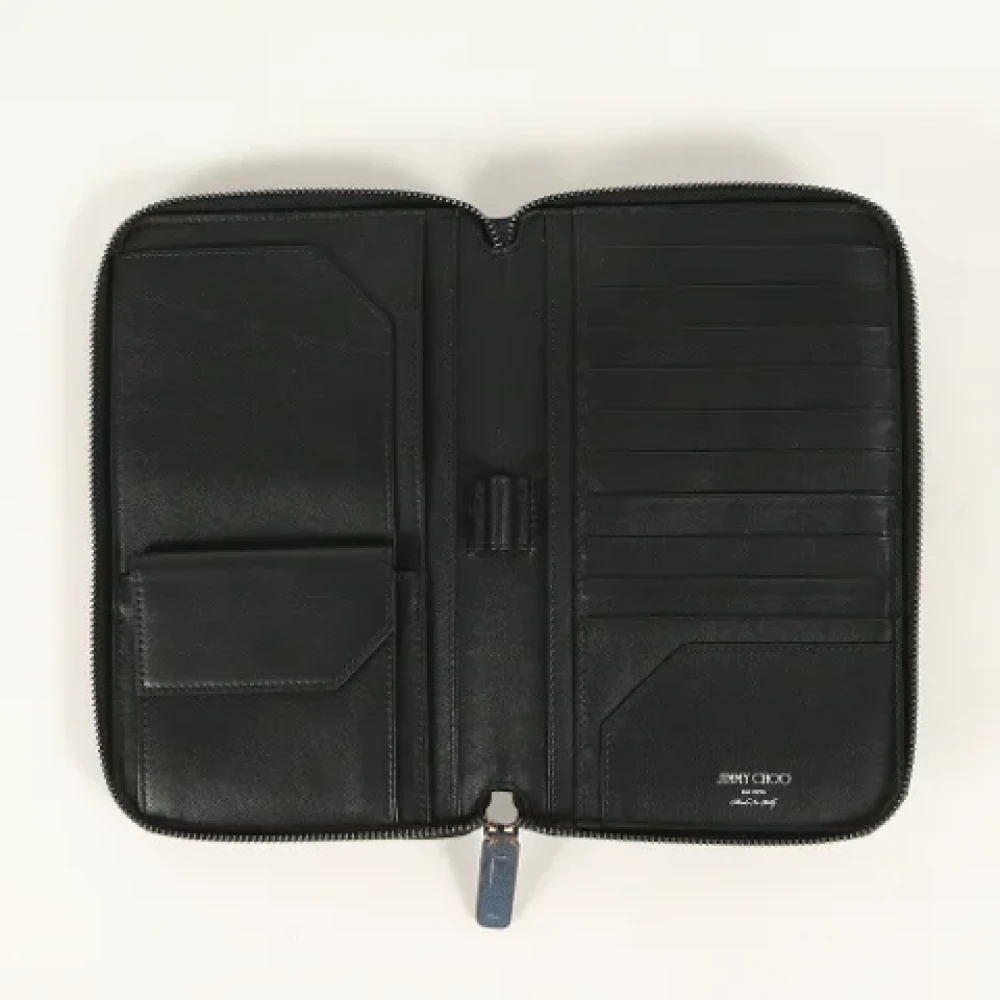Jimmy Choo Pre-owned Leather wallets Blue Dames