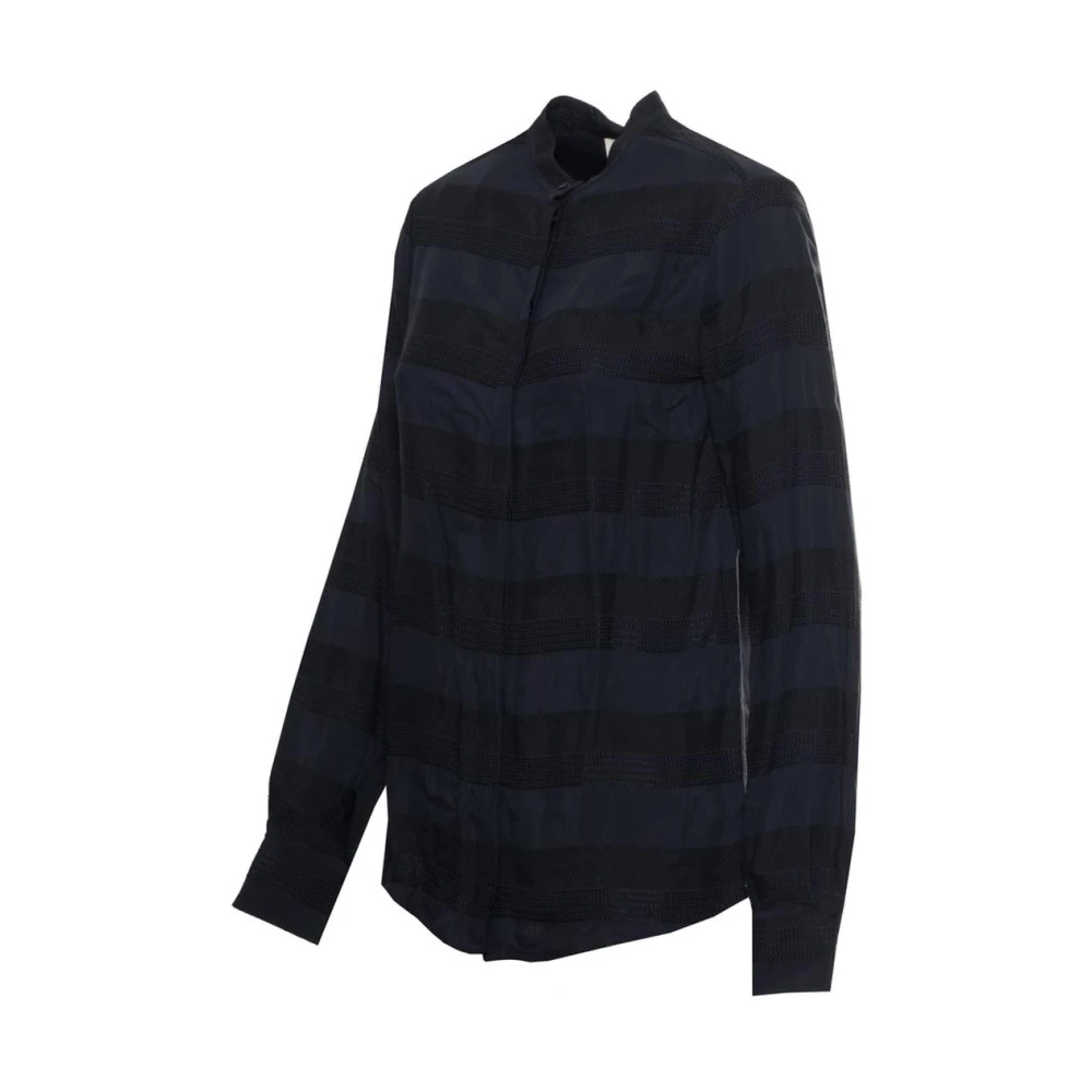 Harmont & Blaine Blauwe Mandarin Kraag Lange Mouw Blue Dames
